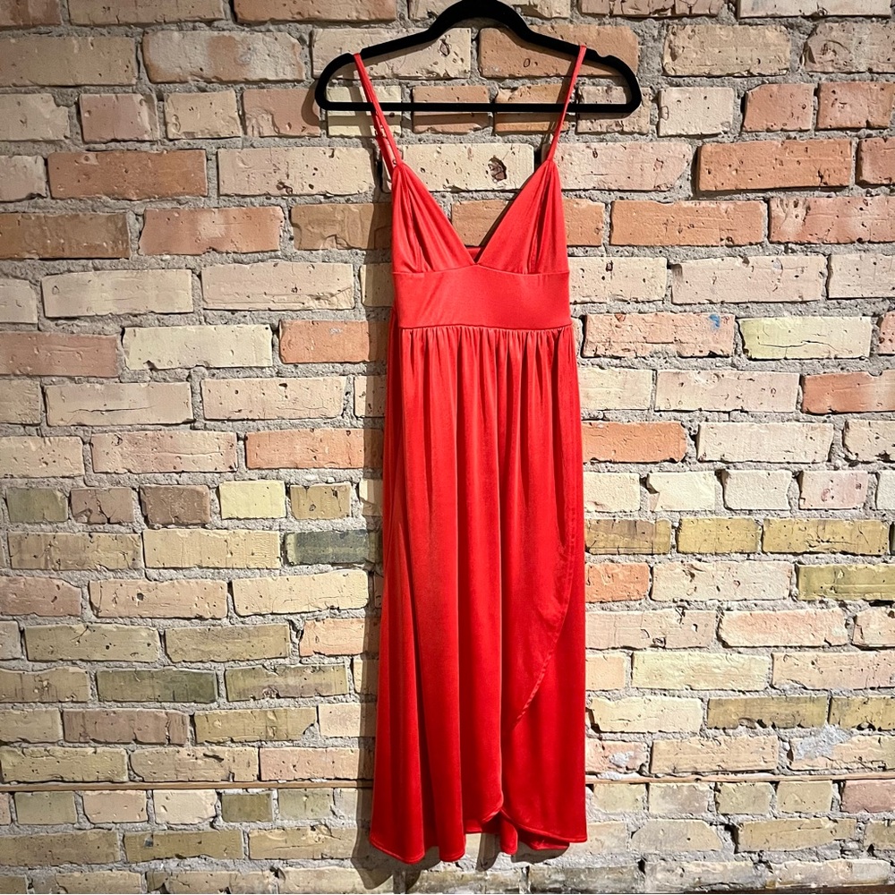 Urban outfitters red satin silk maxi dress size small